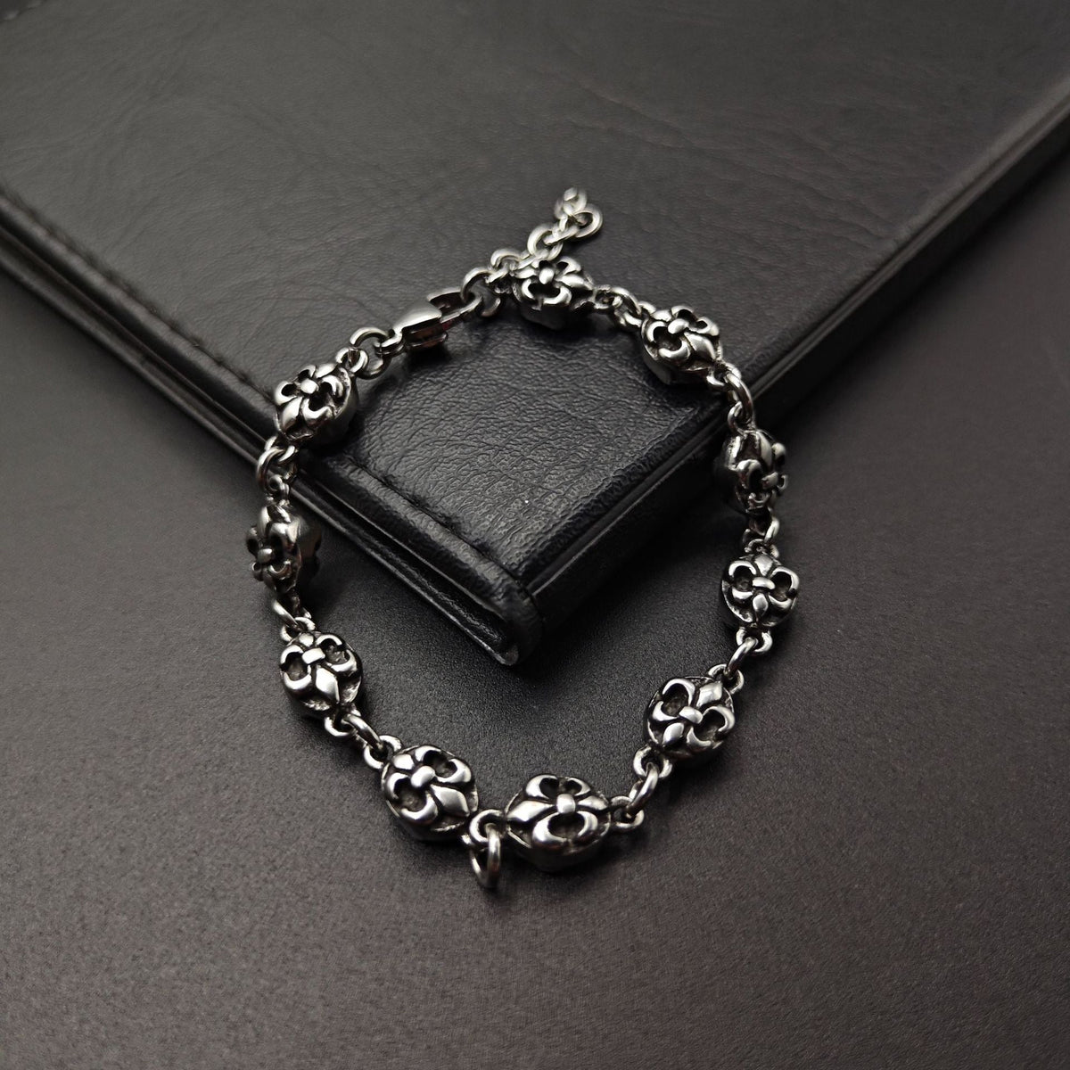 Chrome Hearts anchor flower ball Silver Sterling 925 bracelet